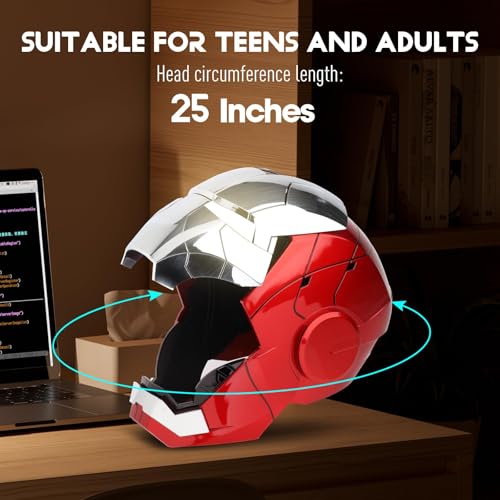 YONTYEQ Iron-Man MK 5 Wearable Electronic Helmet: Voice & Remote Controlled, LED Eyes & Sound Effects, Perfect Super Hero Movie Prop and Figure for Adults Collectors- Ideal Gift for Halloween & Christmas - Image 3