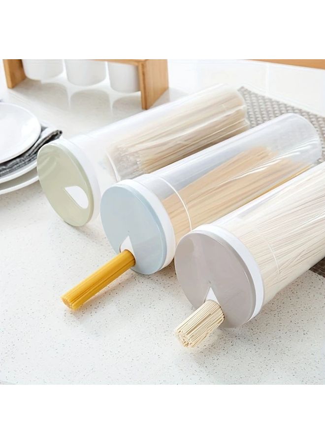 Khaki Spaghetti Pasta Storage Container With Locking Lid Dry Noodle Canister Cereal Dispenser - Image 5