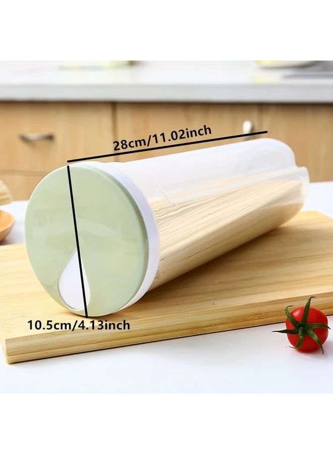 Khaki Spaghetti Pasta Storage Container With Locking Lid Dry Noodle Canister Cereal Dispenser - Image 3