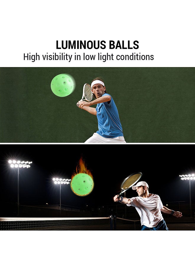 Generic 5 Pack Pickleballs Indoor Outdoor 74mm Luminous Pickle Balls  - Image 3
