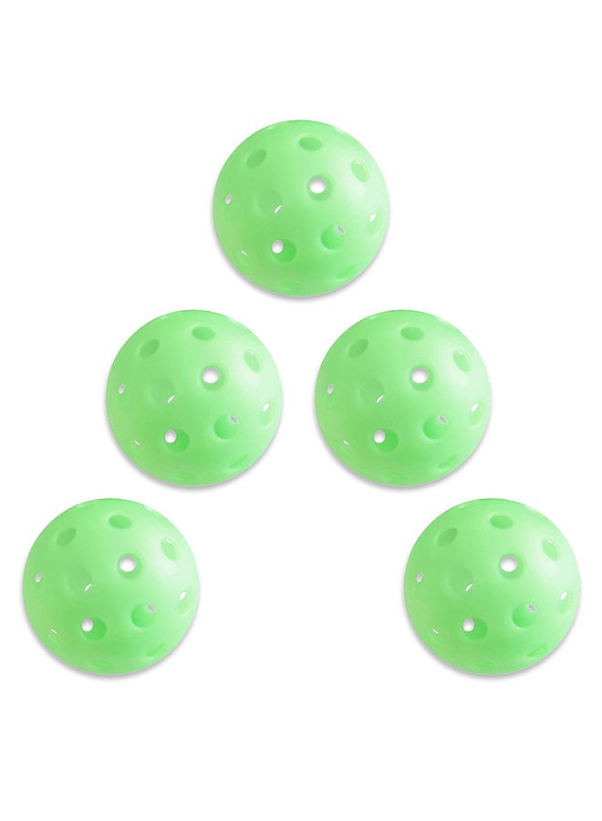 Generic 5 Pack Pickleballs Indoor Outdoor 74mm Luminous Pickle Balls  - Image 1