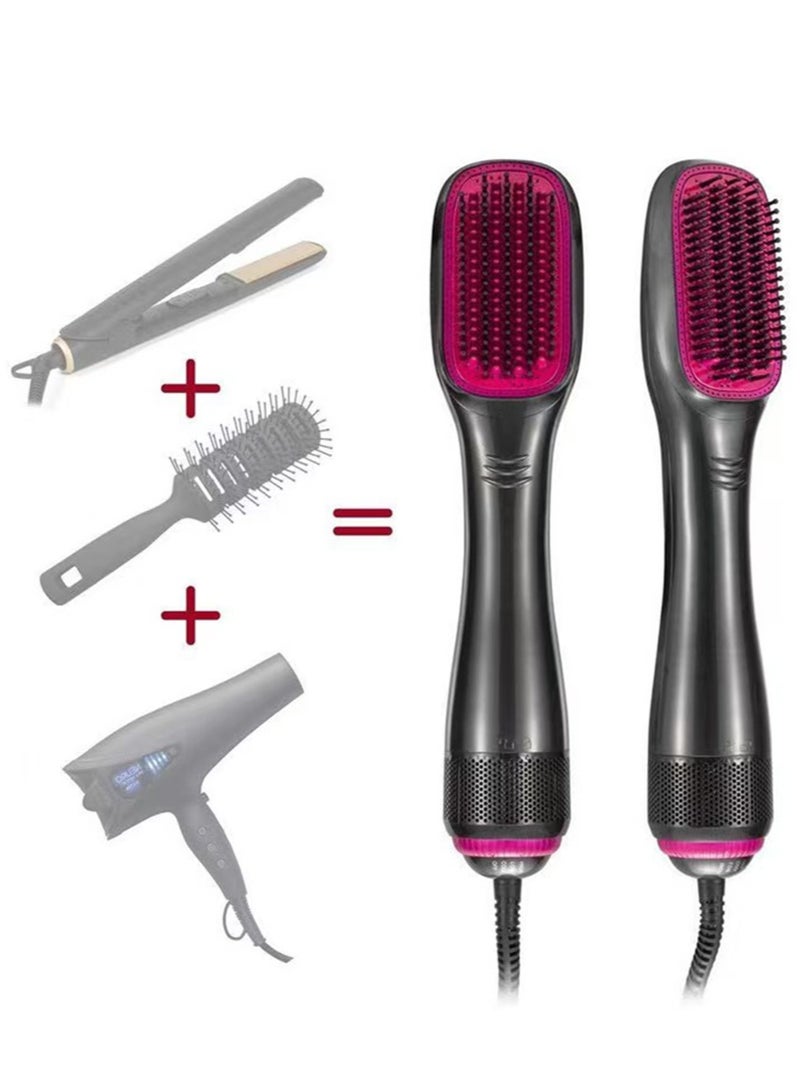 3 In 1 Hair Dryer Brush & Straightener Brush, Professional Powerful Ceramic Tourmaline Ionic Hot Air Brush, 3 Heat/2 Speed Settings One Step Hair Dryer And Styler - Image 3