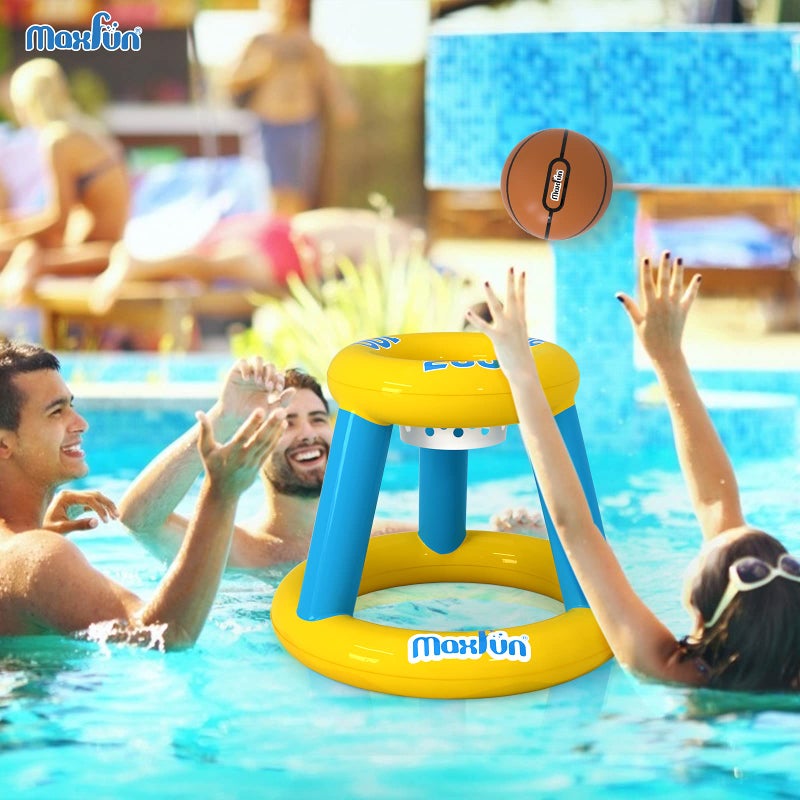 Max Fun Pool Floats Toys Games Set - Floating Basketball Hoop Inflatable Cross Ring Toss Game Toys for Kids Adults Swimming Pool Water Game - Image 5