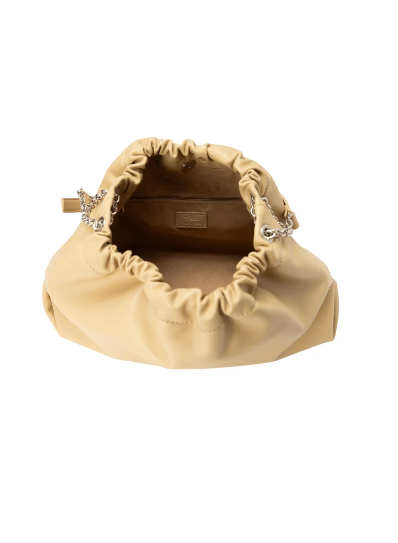 Bata Textured Shoulder Bag with Chain Detail