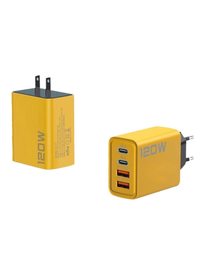 120W Fast Charger, Multi-port Mobile Phone Charger, Dual TYPE-C+Dual USB Fast Charger  - Image 2