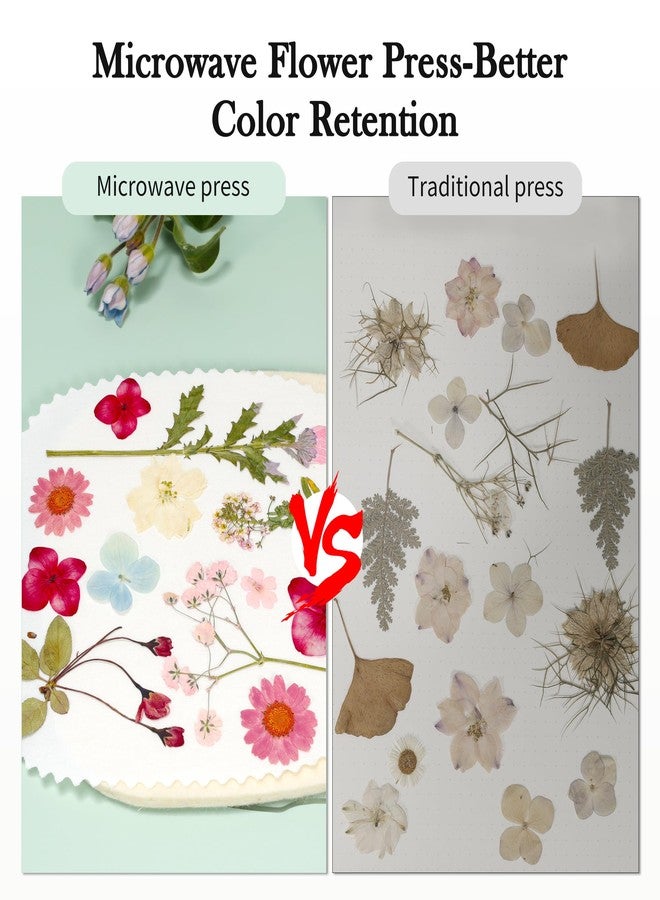 Aboofx Microwave Flower Press Kit, 6.3"x6.3" Quick Dry Flower Pressing Kit with Washable Cloth for Crafts Pressed Flowers and Plant for DIY Art, Preservation for Bookmark Frame Wedding Flowers Drying - Image 3