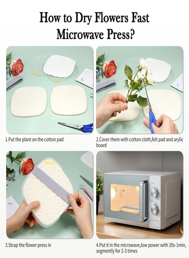 Aboofx Microwave Flower Press Kit, 6.3"x6.3" Quick Dry Flower Pressing Kit with Washable Cloth for Crafts Pressed Flowers and Plant for DIY Art, Preservation for Bookmark Frame Wedding Flowers Drying - Image 5