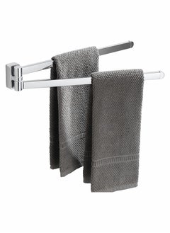 Excefore Swivel Towel Rack, Bathroom Wall Mounted Swivel Towel Bars Holder with 2 Swivel Bars, 180° Rotation Towel Organizer for Bathroom Kitchen, Stainless Steel Towel Bar(Chrome)  - Image 1