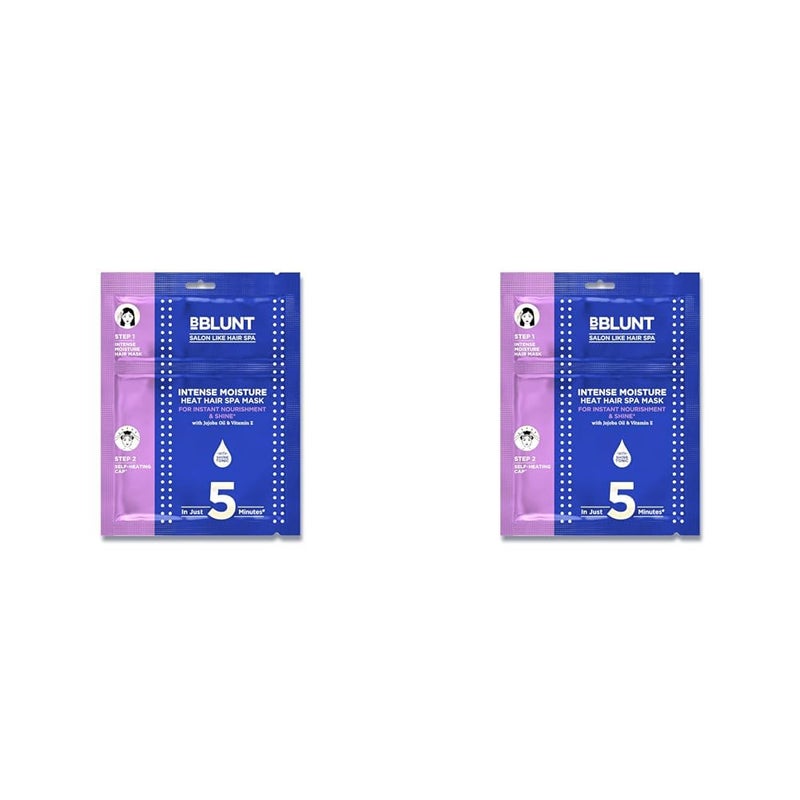 BBLUNT Intense Moisture Heat Hair Spa Mask With Jojoba Oil  Vitamin E For SalonLike Hair Spa At Home  70 G Pack Of 2 For All Skin Types 1 Count
