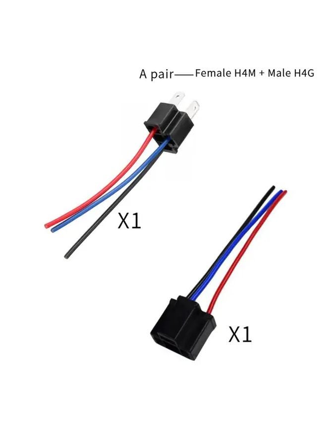 H4M Female To H4G Male Car Headlight Bulb Power Socket Cable Adapter Harness - Image 1