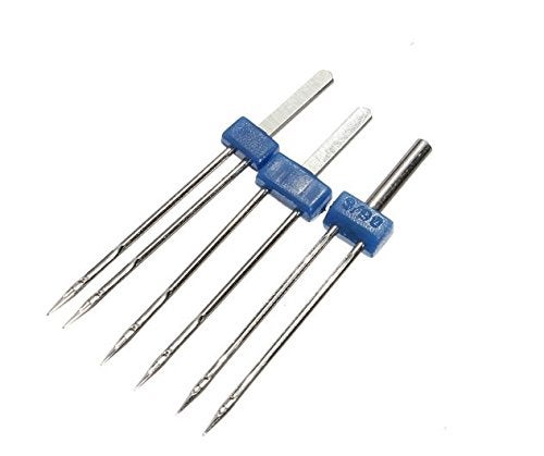 SYGA Set of 3 Twin Needles Pins Double Twin Needles Pins Sewing Machine Accessories - Image 1