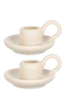 Excefore Ceramic Candle Holders, Decorative Candle Holders, Candlelight Dinner Decor, Candle Stability Bases, Handle Candle Holders, Candle Display Pieces, Housewarming Gifts, for Table, Centerpiece, Wedding  - Image 1