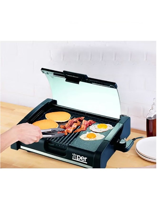 XPER Healthy Grill 1650 watt Granite Surface less smoke, Black | XPGR-102M - Image 4