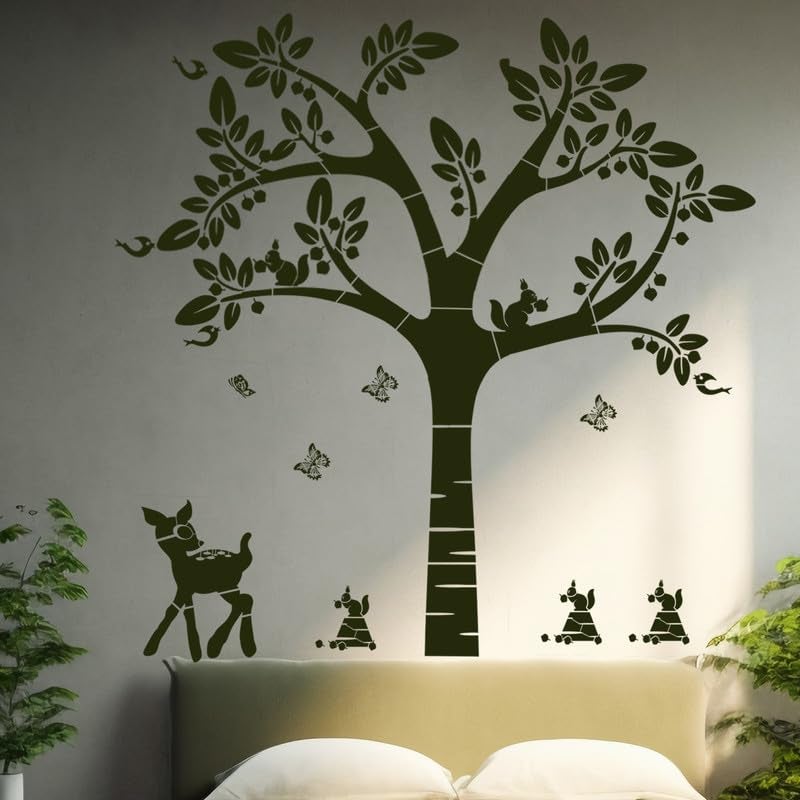 ARandNJ Painting for Wall Stencils (Size:- 24X40 Inch) Theme:- Deer and Big Tree DIY Reusable Painting Design Suitable for Bedroom, Drawing Room, Living Room (Pack of3) - Image 3