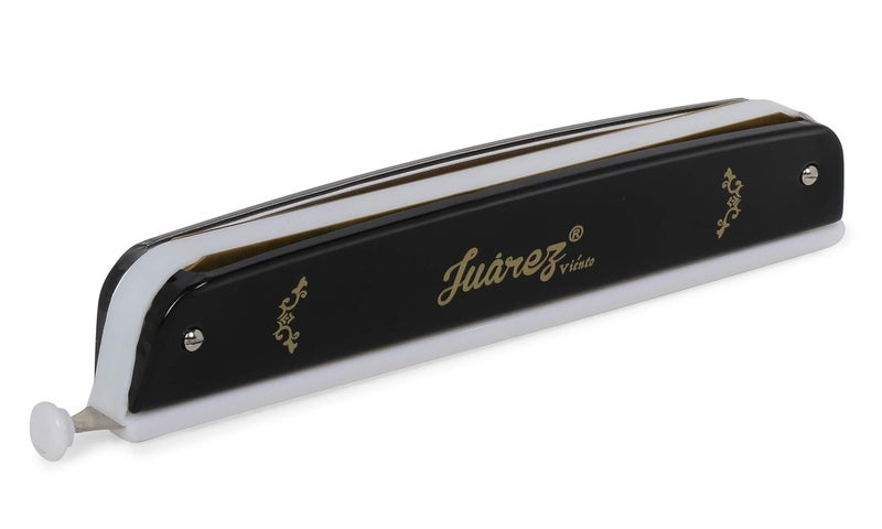 Juarez 24 Holes JRH24CHBK Harmonica Brass Reed Plate Aluminum Cover Chromatic Tower Mouth Organ With case Black - Image 4