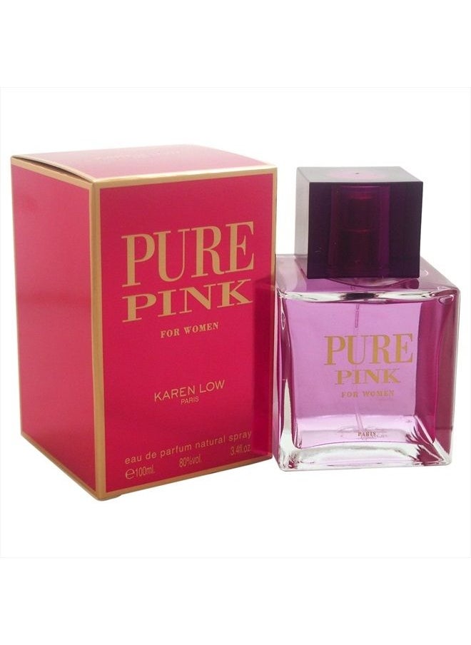 Karen Low Pure Pink Eau De Parfum Spray for Women, 3.4 Ounce 
