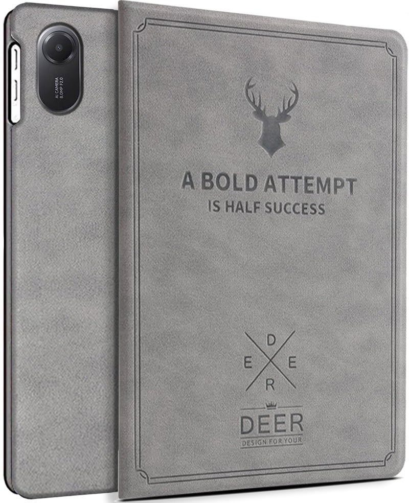 Robustrion Cover for Redmi Pad 2 11 inch Cover Case, Deer Pattern Flip Stand Cover Case for Redmi Pad 2 11 inch Tablet [Auto Sleep/Wake Support] - Grey - Image 1