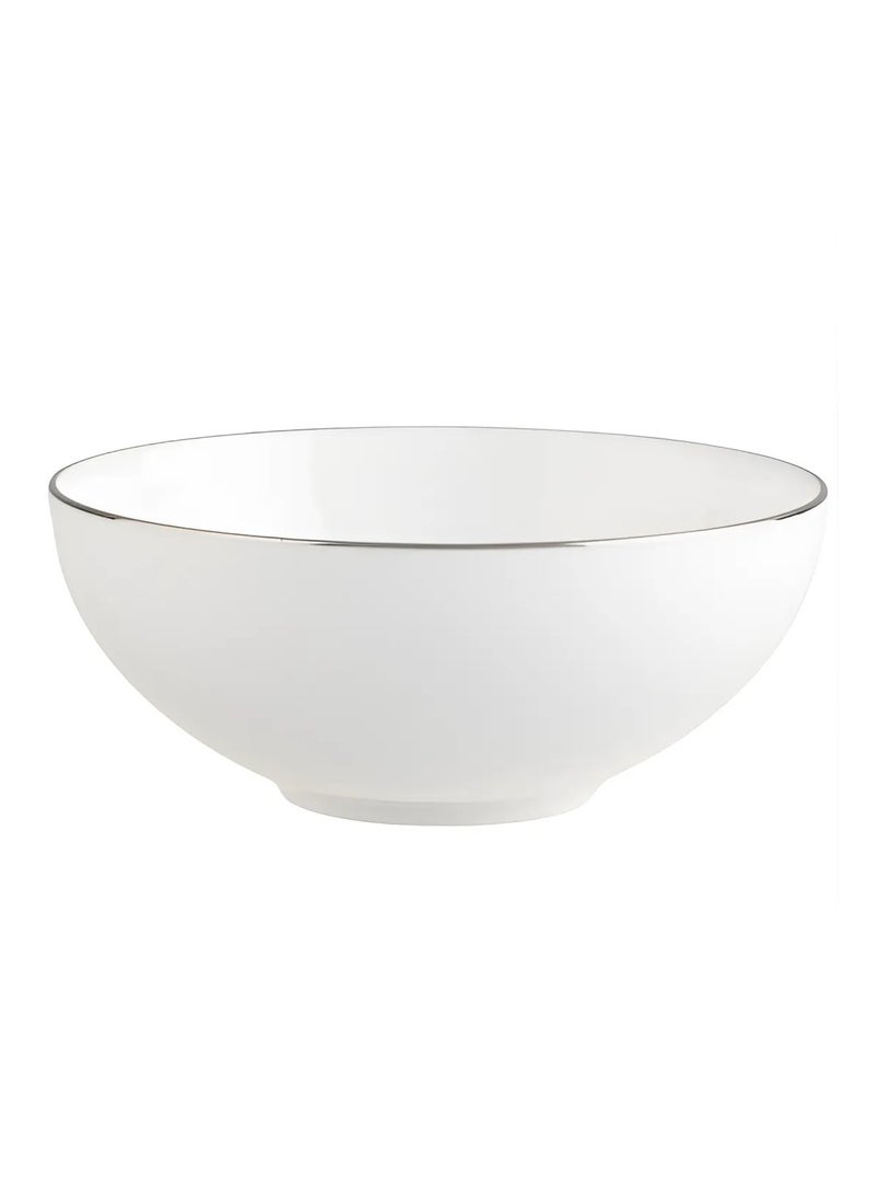 BLACKSTONE - Set of 2 Handmade 2mm Platinum Rim Soup Bowl - Elegant 6" Fine Dining Bowl - Image 1
