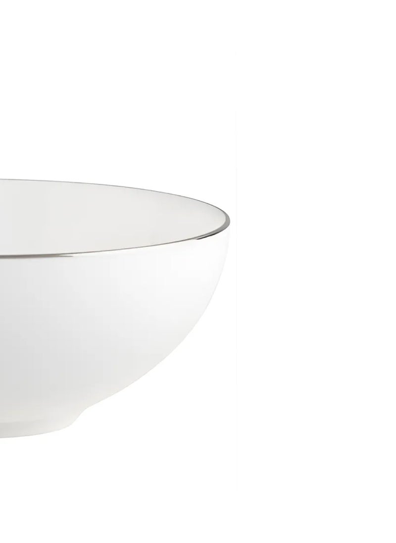 BLACKSTONE - Set of 2 Handmade 2mm Platinum Rim Soup Bowl - Elegant 6" Fine Dining Bowl - Image 1