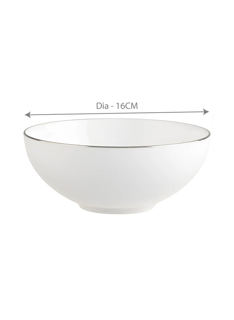 BLACKSTONE - Set of 2 Handmade 2mm Platinum Rim Soup Bowl - Elegant 6" Fine Dining Bowl - Image 1