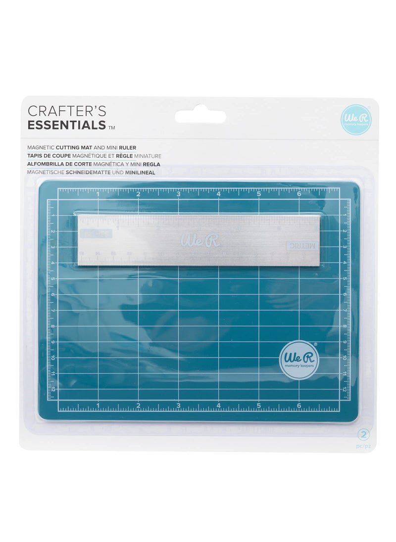 We R Memory Keepers We R Memory Keepers Trimmer & Mat, 7x5, Magnetic Cutting Mat And Mini Ruler, Craft Supplies Trimming Tools Ruler Paper Crafts  - Image 1
