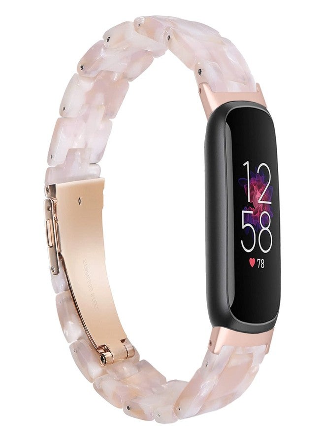 أساور معصم من الراتنج متوافقة مع Fitbit Luxe/Luxe SE للنساء، ملحقات Fitbit Luxe (وردي) - Image 1