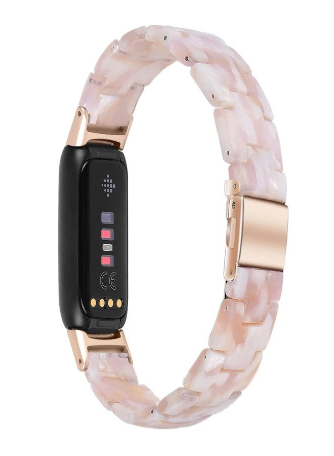 أساور معصم من الراتنج متوافقة مع Fitbit Luxe/Luxe SE للنساء، ملحقات Fitbit Luxe (وردي) - Image 2