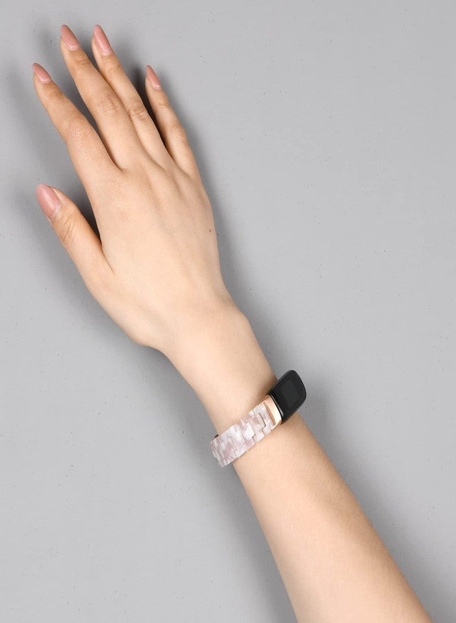 أساور معصم من الراتنج متوافقة مع Fitbit Luxe/Luxe SE للنساء، ملحقات Fitbit Luxe (وردي) - Image 5
