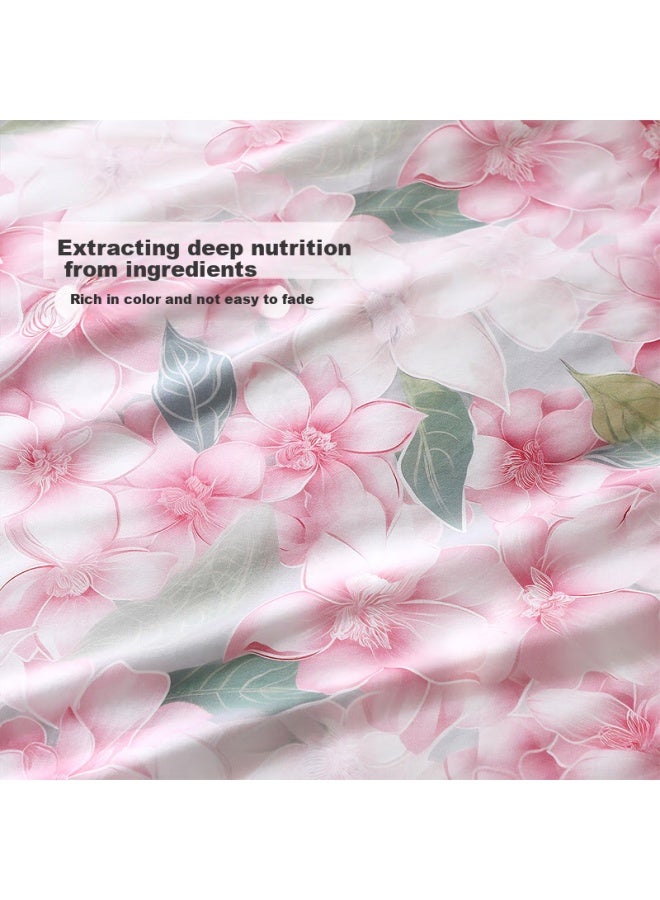 Fuanna 100% Cotton Duvet Cover Fresh Floral Print Quilt Cover Single/double 203*229cm Pink - Image 3