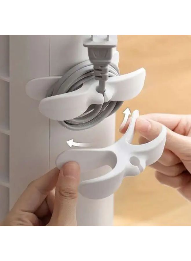 White Power Cord Organizer Wire Storage Wrap Winder For Plug Lines Chargers - Image 1