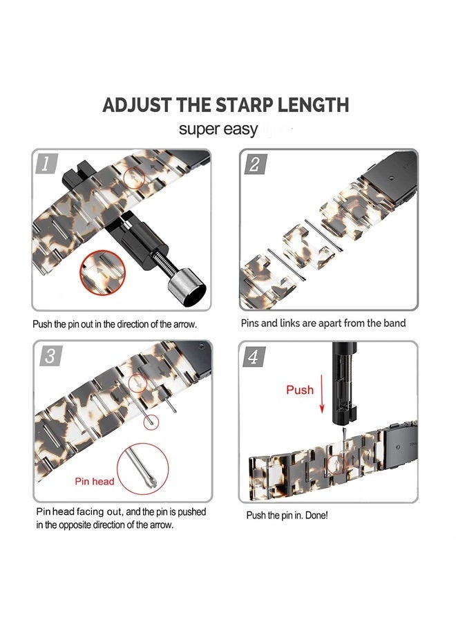 DEALELE Bands Compatible with Samsung Galaxy Watch 6/6 Classic / 5/5 Pro/Galaxy Watch 4/4 Classic / 3 41mm / Active 2, 20mm Colorful Resin Replacement Strap for Women Men(Zebra) - Image 4