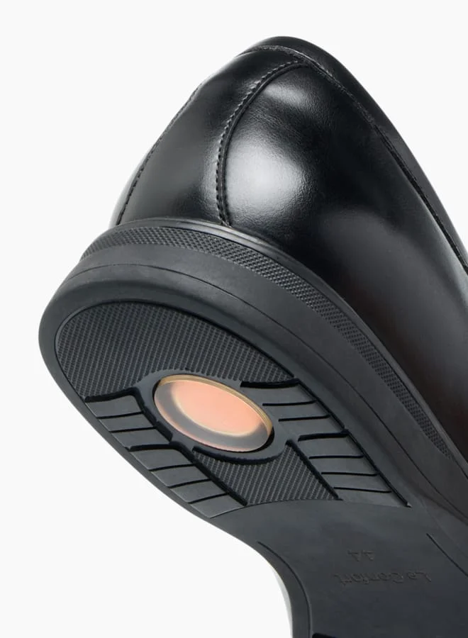 لو كونفورت Mens Solid Slip-On Loafers With Metal Accent
