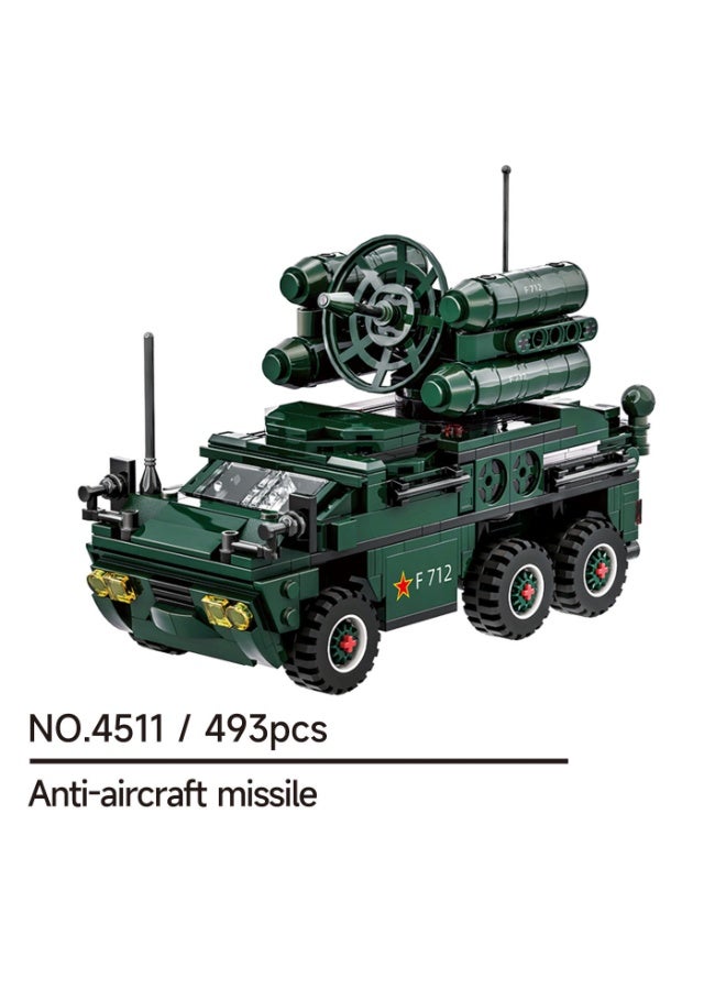 wange WW2 Anti-Aircraft Missile Vehicle Building Block Set 4511 (Age 6+ , 493 Pieces) - Image 1