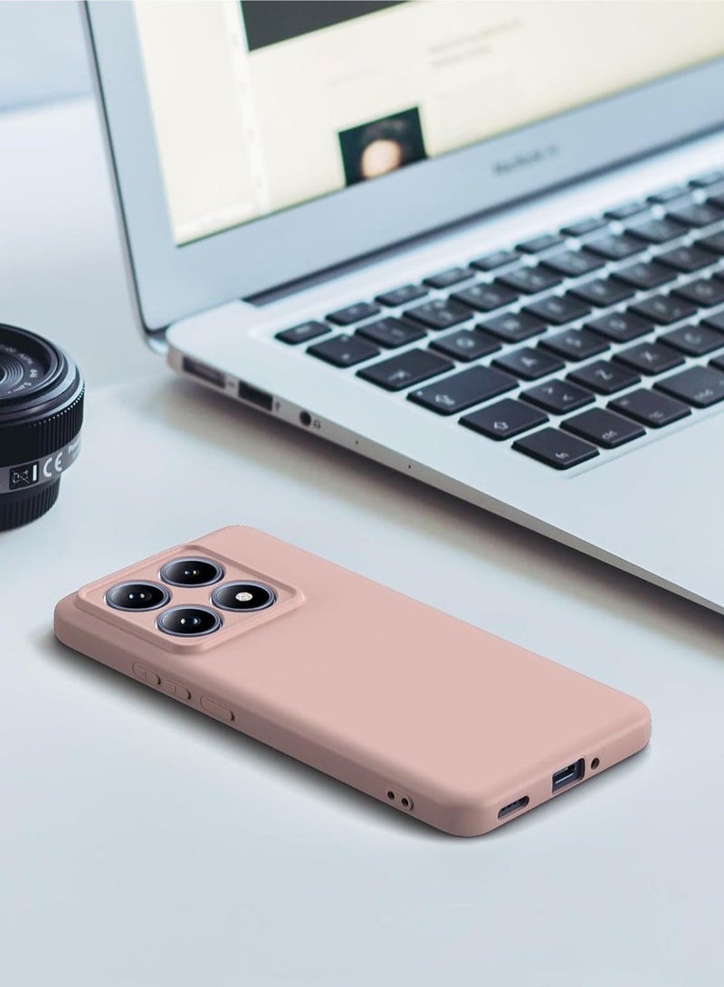 Xiaomi 14T Pro 5G Soft Silicone Case with Microfiber Lining, Shockproof Design, and Camera Protection in Elegant Pink
