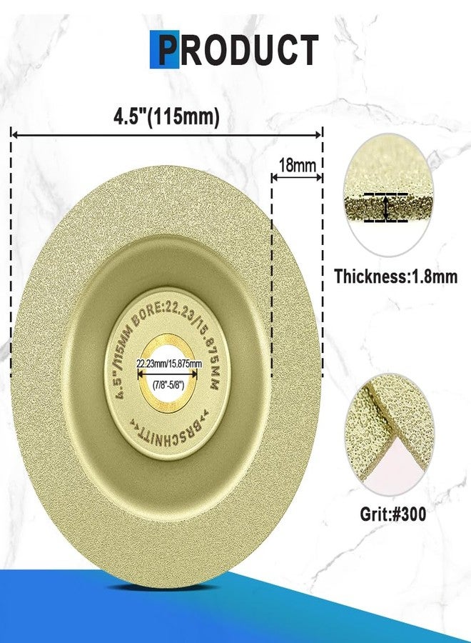 BRSCHNITT Diamond Grinding Cup Wheel 4-1/2 Inch - 115mm Diamond Cutting Disc for Dekton Porcelain Tile Ceramic Granite Marble Grinding Disc Fits 7/8-5/8 Inch Arbor 2pcs - Image 2