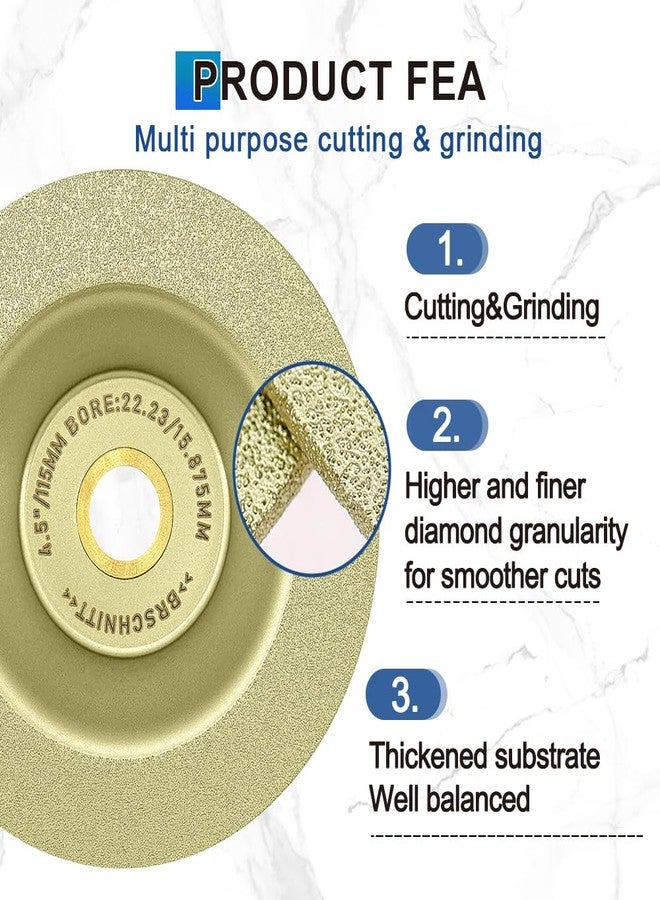 BRSCHNITT Diamond Grinding Cup Wheel 4-1/2 Inch - 115mm Diamond Cutting Disc for Dekton Porcelain Tile Ceramic Granite Marble Grinding Disc Fits 7/8-5/8 Inch Arbor 2pcs - Image 5