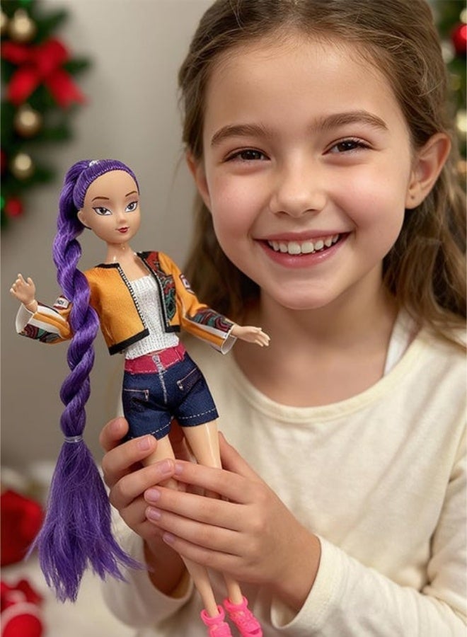 Kpop Demon Hunters Toys Action Dolls Set, 11.5-inch Poseable Dolls with Movable Joints, Collectible Model Toys for Fans and Kids Game Gift (Fashion Girls) - Image 4