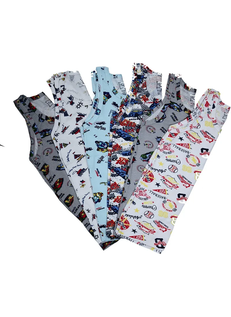 Tutku Passion Boy Elastane Printed Undershirt (6 Pieces)