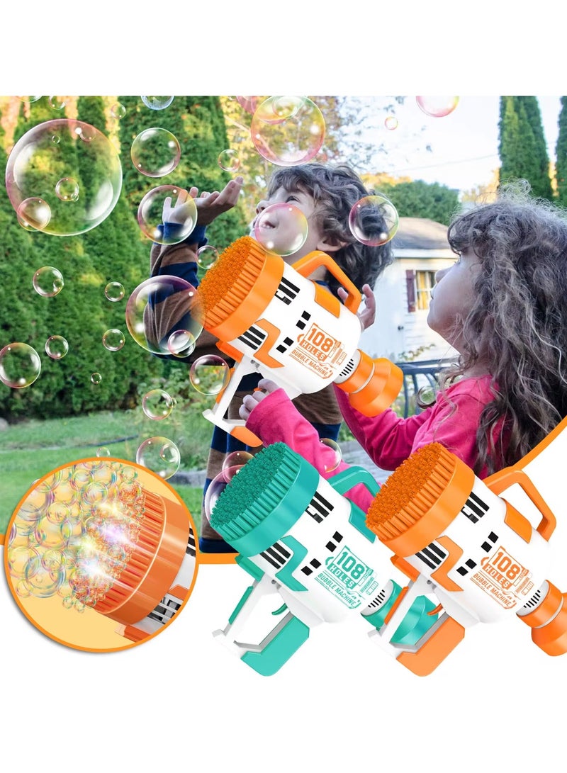 108-Hole Bubble Machine Gun with Colorful Lights – Ultimate Bubble Maker Toy for Kids! Perfect for Birthday Parties, Celebrations, and Outdoor Summer Fun – Ideal Gift for Toddlers, Girls, and Boys - Image 2