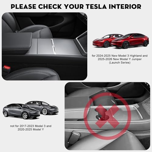 KUNIST 5PCS Center Console Organizer Tray for 2026 Tesla Model Y Juniper Accessories Cup Holder Armrest Hidden Storage Box for New Model Y PremiumPerformance 20252026 Model 3 20242026 - Image 3