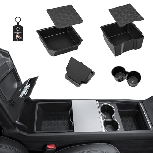 KUNIST 5PCS Center Console Organizer Tray for 2026 Tesla Model Y Juniper Accessories Cup Holder Armrest Hidden Storage Box for New Model Y PremiumPerformance 20252026 Model 3 20242026 - Image 1