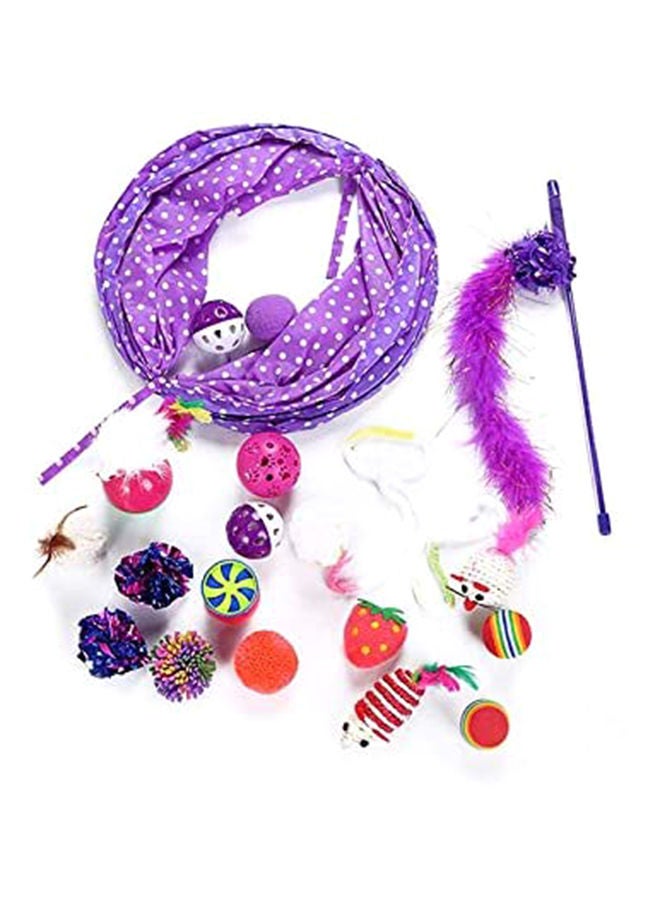 NIBEMINENT 17-Piece Interactive Cat Toys Multicolour ‎290g - Image 1