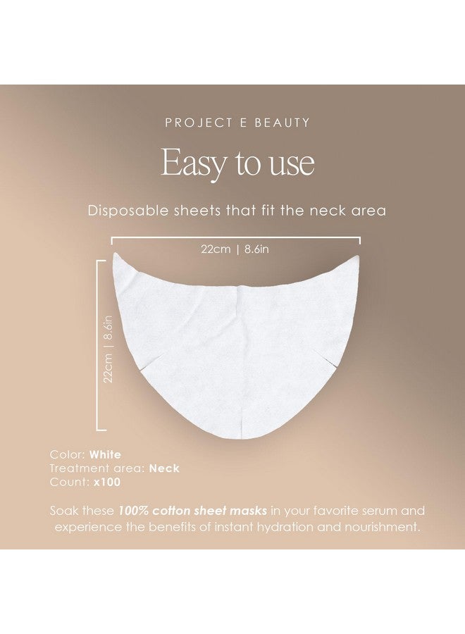 Project E Beauty 100pcs Disposable DIY Non-Woven Neck Mask Paper by Project E Beauty | Ultra Thin Cotton Neck Mask | for Home & Spa Salon Use | Cosmetic Neck Paper for Toner, Serum, or Lotion (100, Neck Shaped) - Image 4