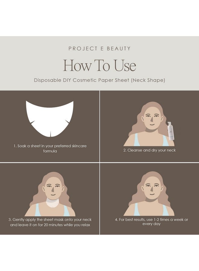 Project E Beauty 100pcs Disposable DIY Non-Woven Neck Mask Paper by Project E Beauty | Ultra Thin Cotton Neck Mask | for Home & Spa Salon Use | Cosmetic Neck Paper for Toner, Serum, or Lotion (100, Neck Shaped) - Image 5