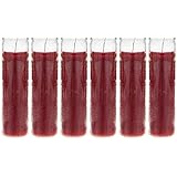 Mega Candles 6 pcs Unscented Red 7 Day Devotional Prayer Glass Container Candle, Premium Wax Candles 2 Inch x 8 Inch, - Image 1