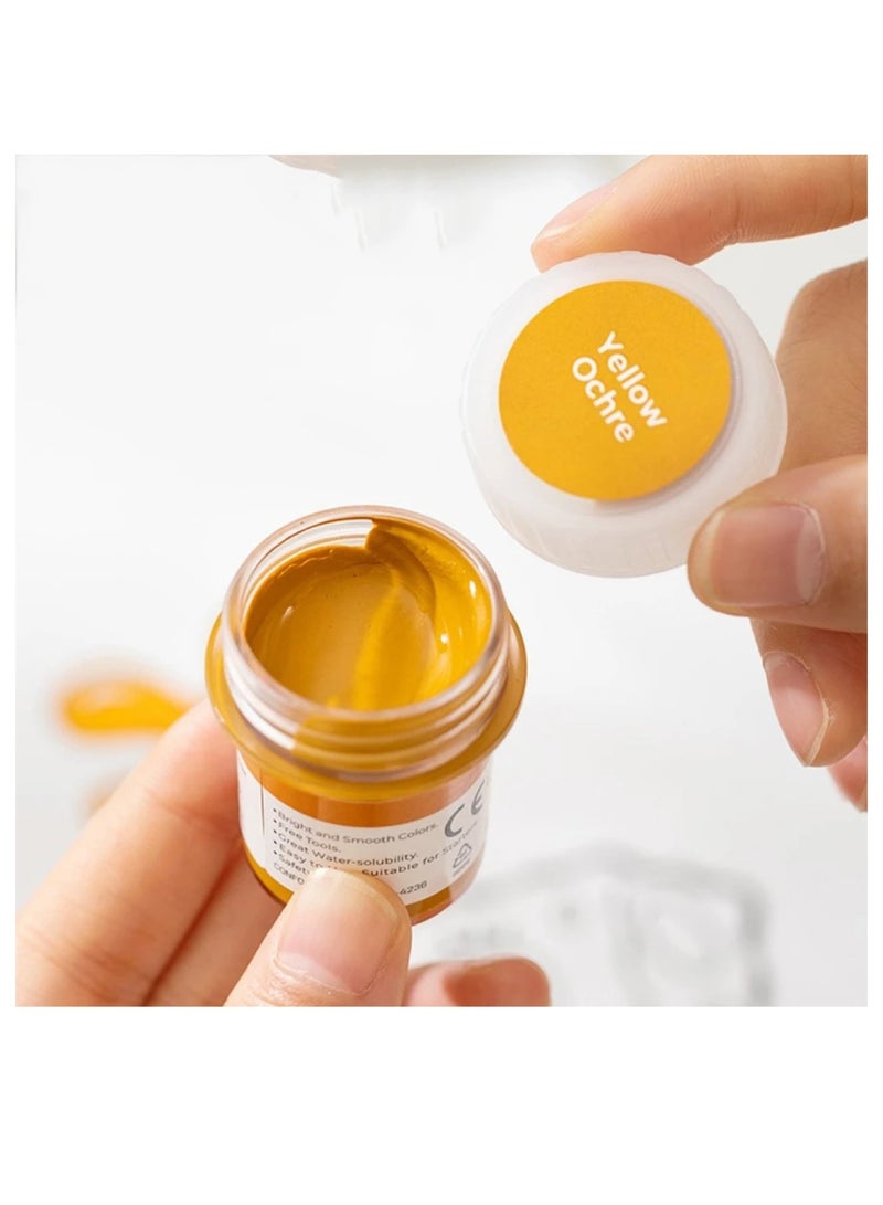 Deli 6-Piece Watercolour Set 15ml Content Per Bottle Multicolour With Paint Brush And Blending Brush - Image 3