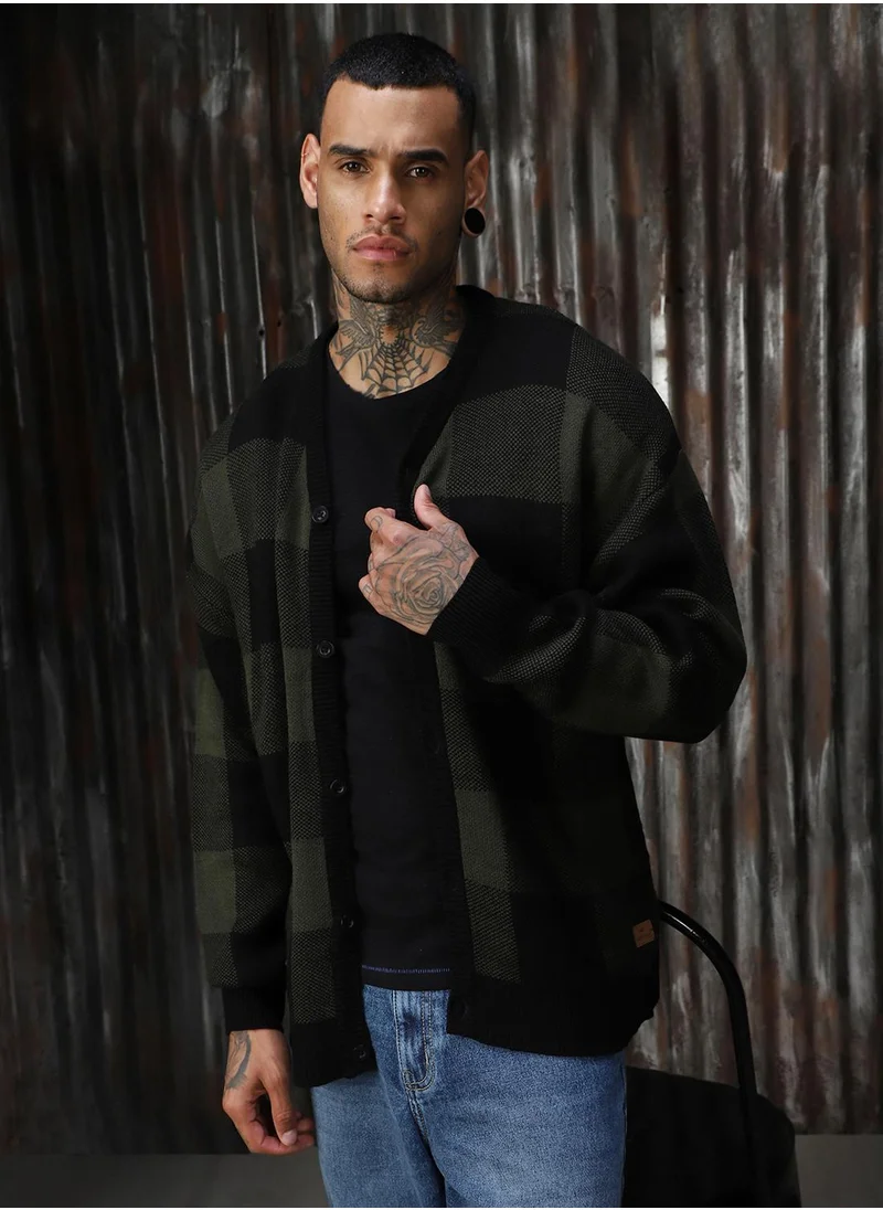 هاي ستار Men's Multicoloured 100% Acrylic Solid Sweater