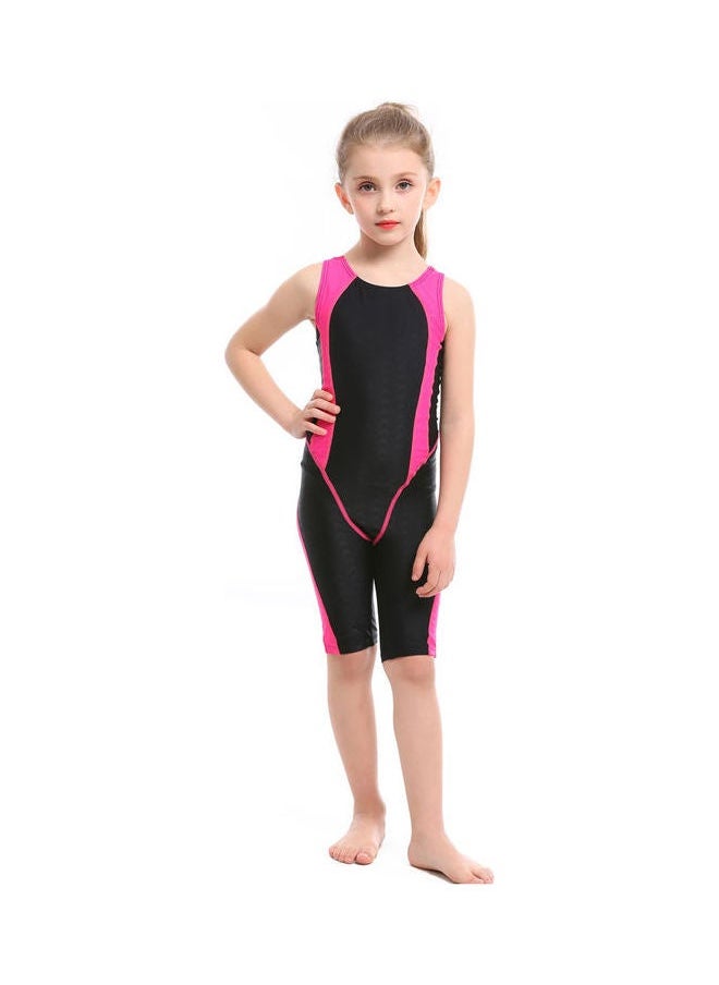 NIBEMINENT Girls Sleeveless Swimwear One Piece Black  - Image 1