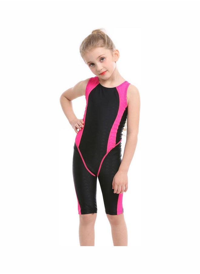 NIBEMINENT Girls Sleeveless Swimwear One Piece Black  - Image 3