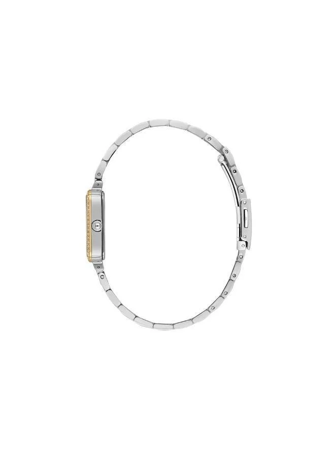 Daniel Klein Women's Stainless Steel Silver and Gold Alloy Case Analog Dark Green Square Sunray Dial Japanese Quartz Premium 30 Meters Water Resistant